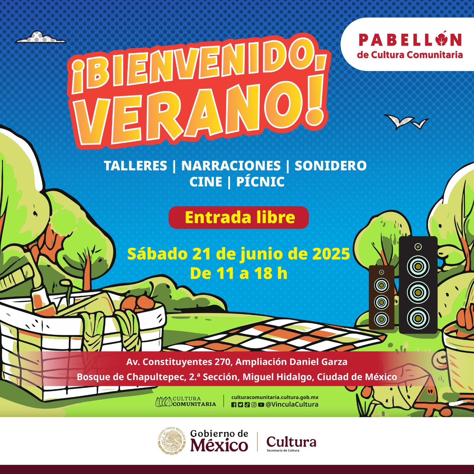 Entrada:¡BIENVENIDO, VERANO! EN EL PABELLÓN DE CULTURA COMUNITARIA