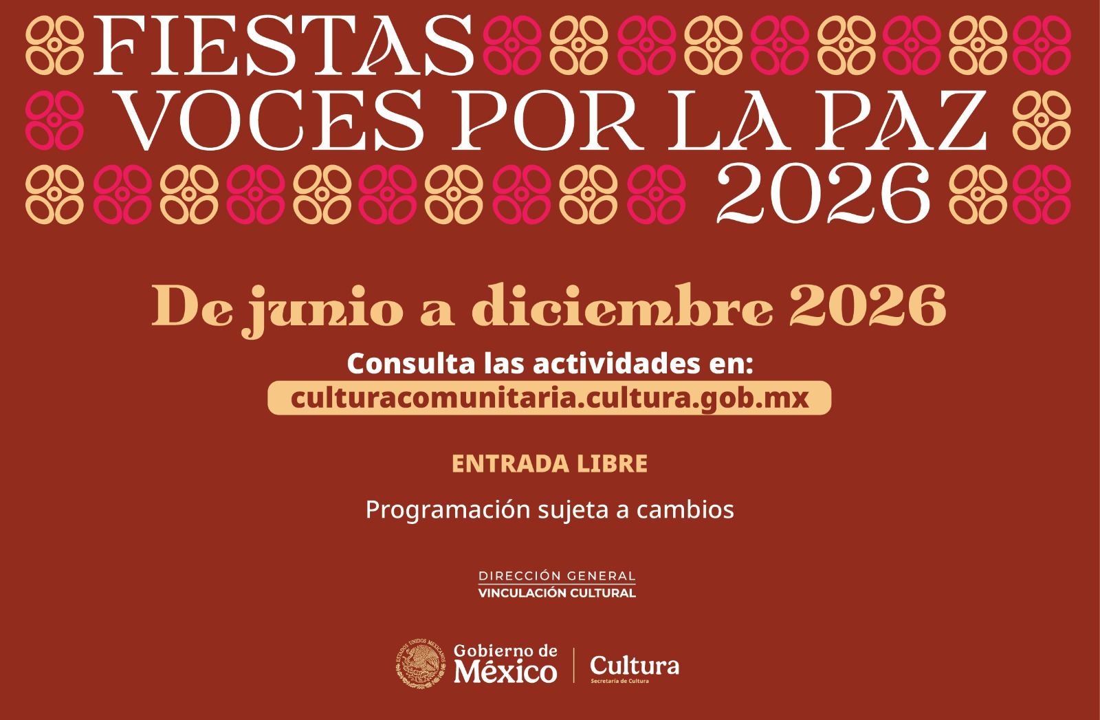 Entrada: LA SECRETARÍA DE CULTURA IMPULSA LAS “FIESTAS VOCES POR LA PAZ”